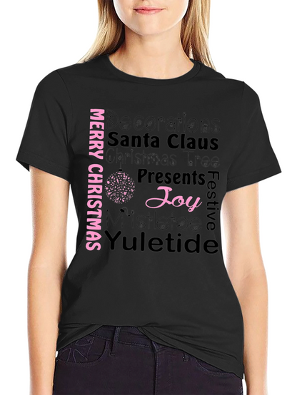 Merry Christmas T-Shirt - Holiday Word Art