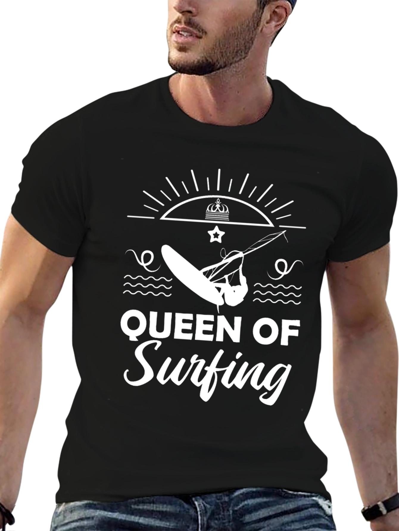 Queen of Surfing Black Graphic Tee