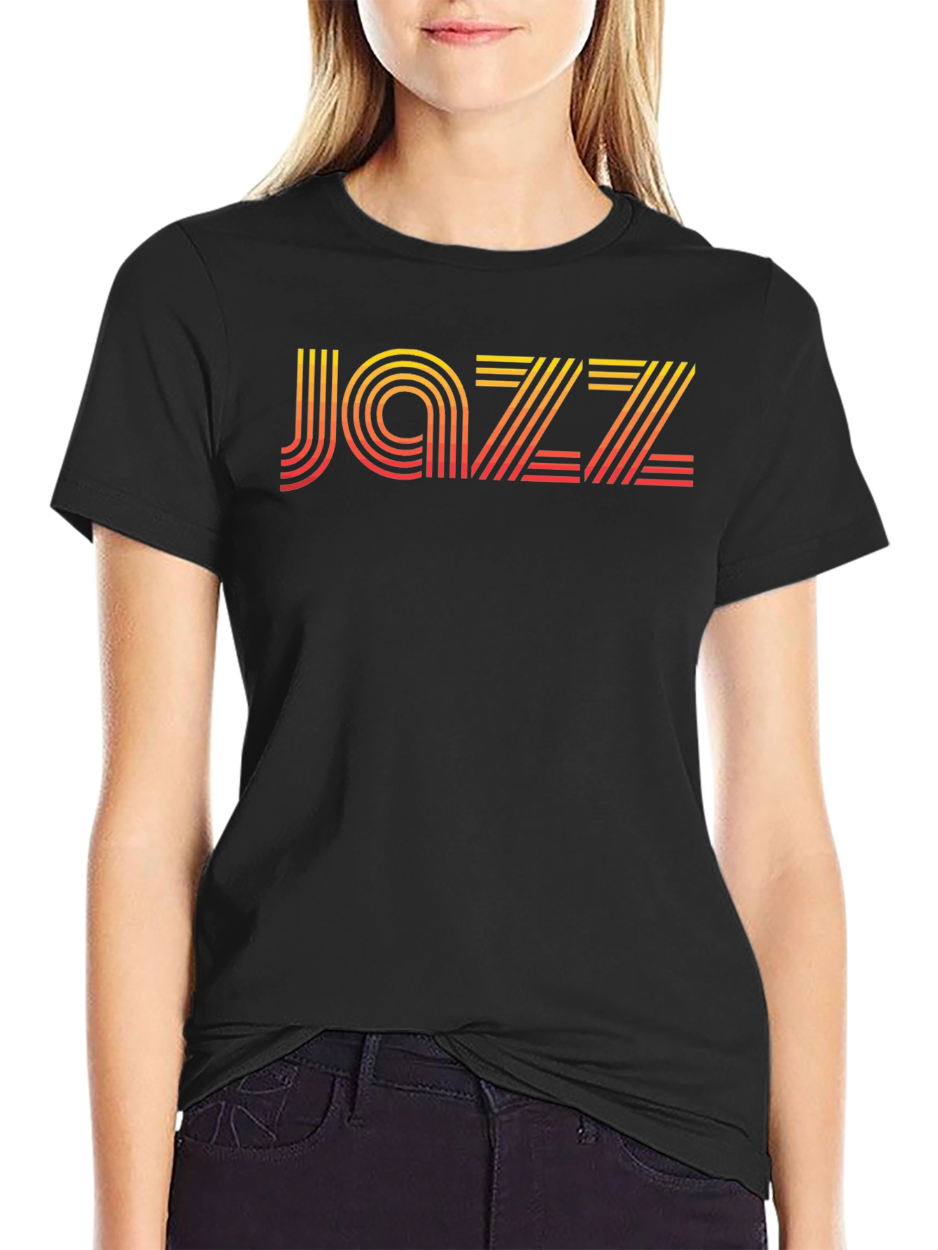 Retro Jazz Graphic T-Shirt - Black