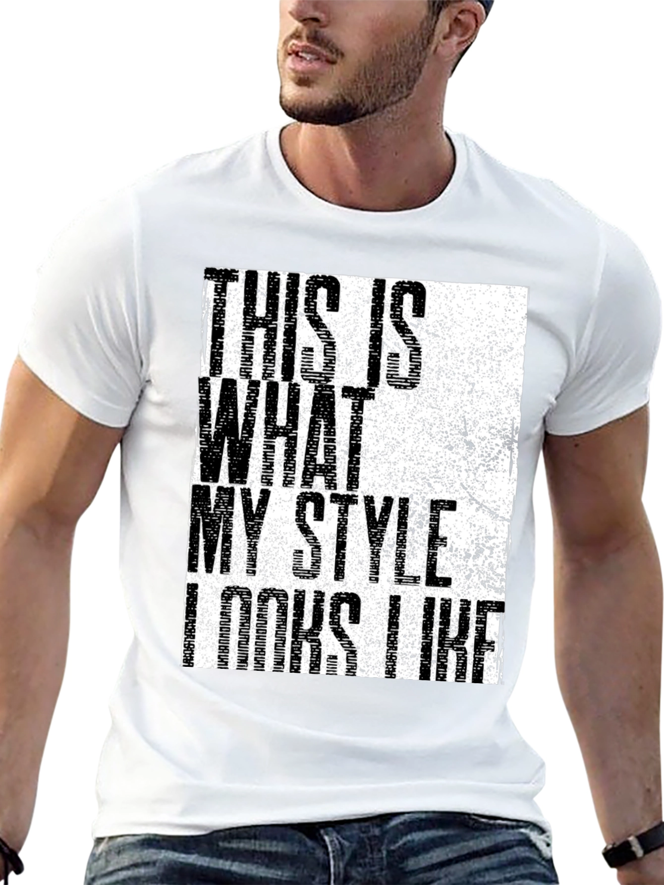 Stylish Graphic Print Mens Black T-Shirt