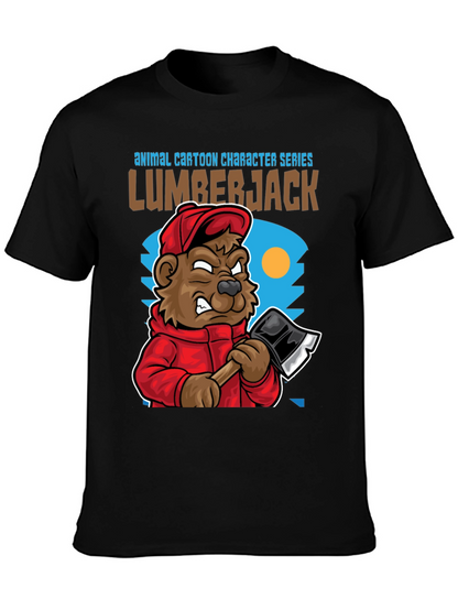 Lumberjack Bear Cartoon T-Shirt
