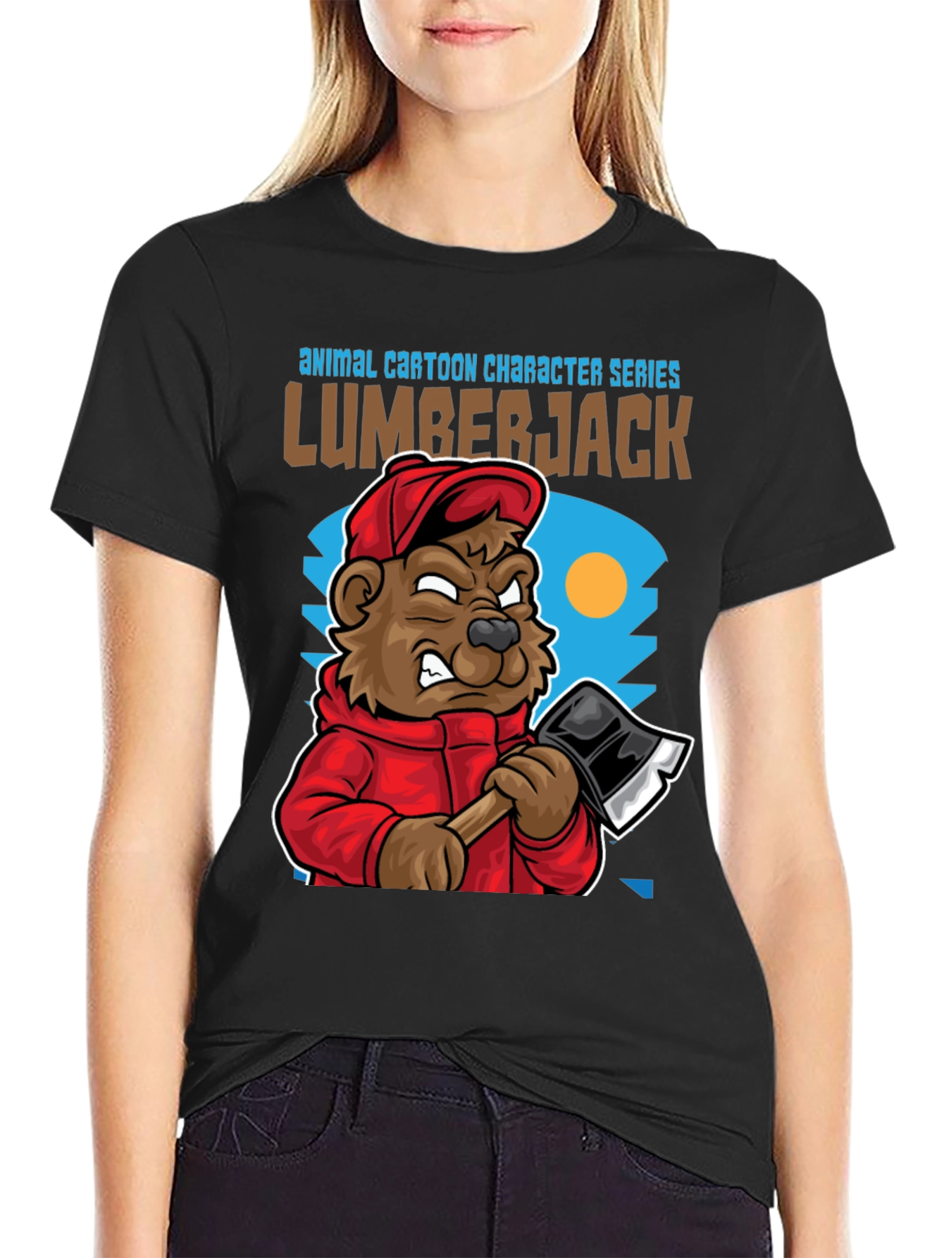 Lumberjack Bear Cartoon T-Shirt