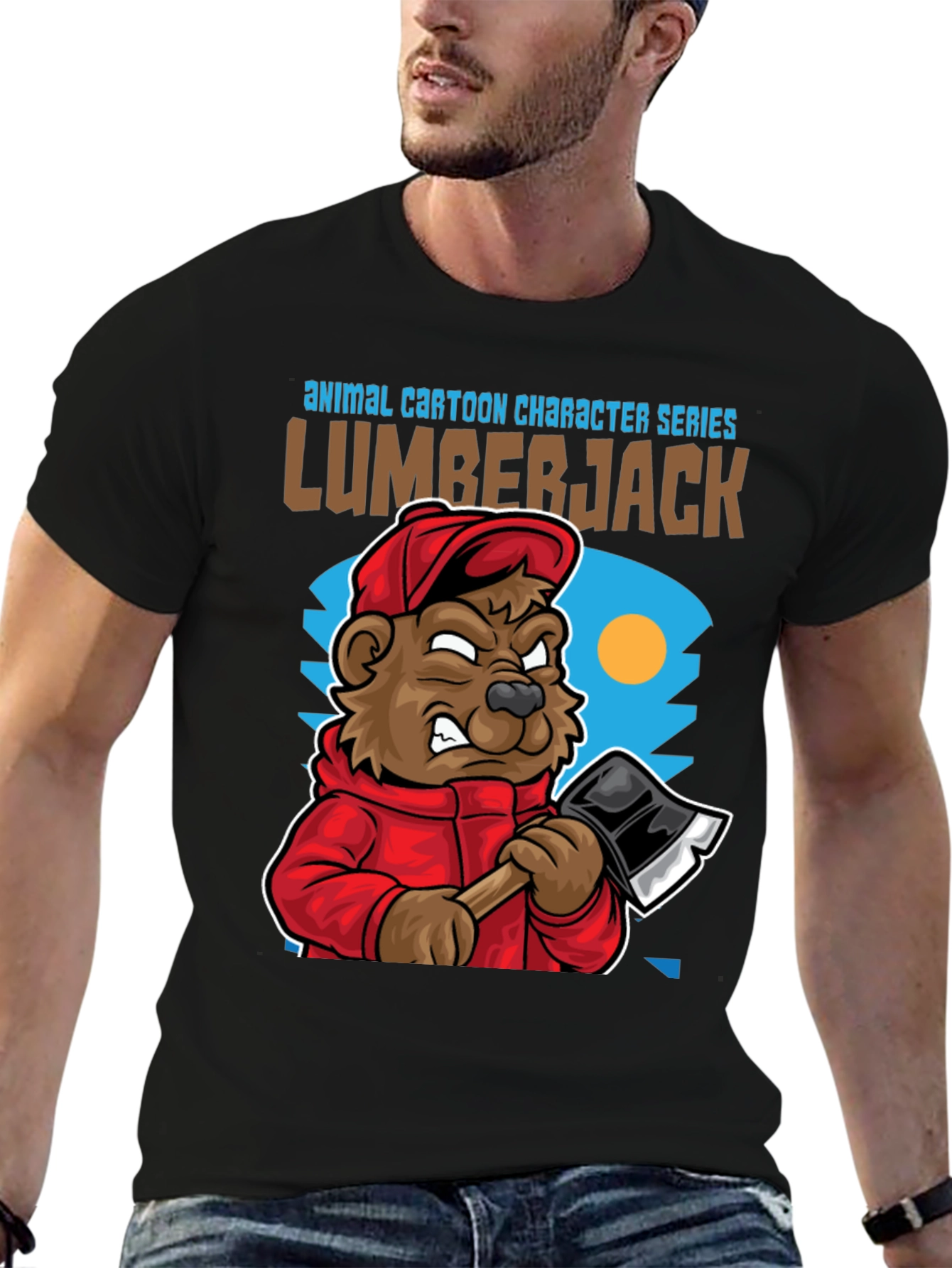 Lumberjack Bear Cartoon T-Shirt