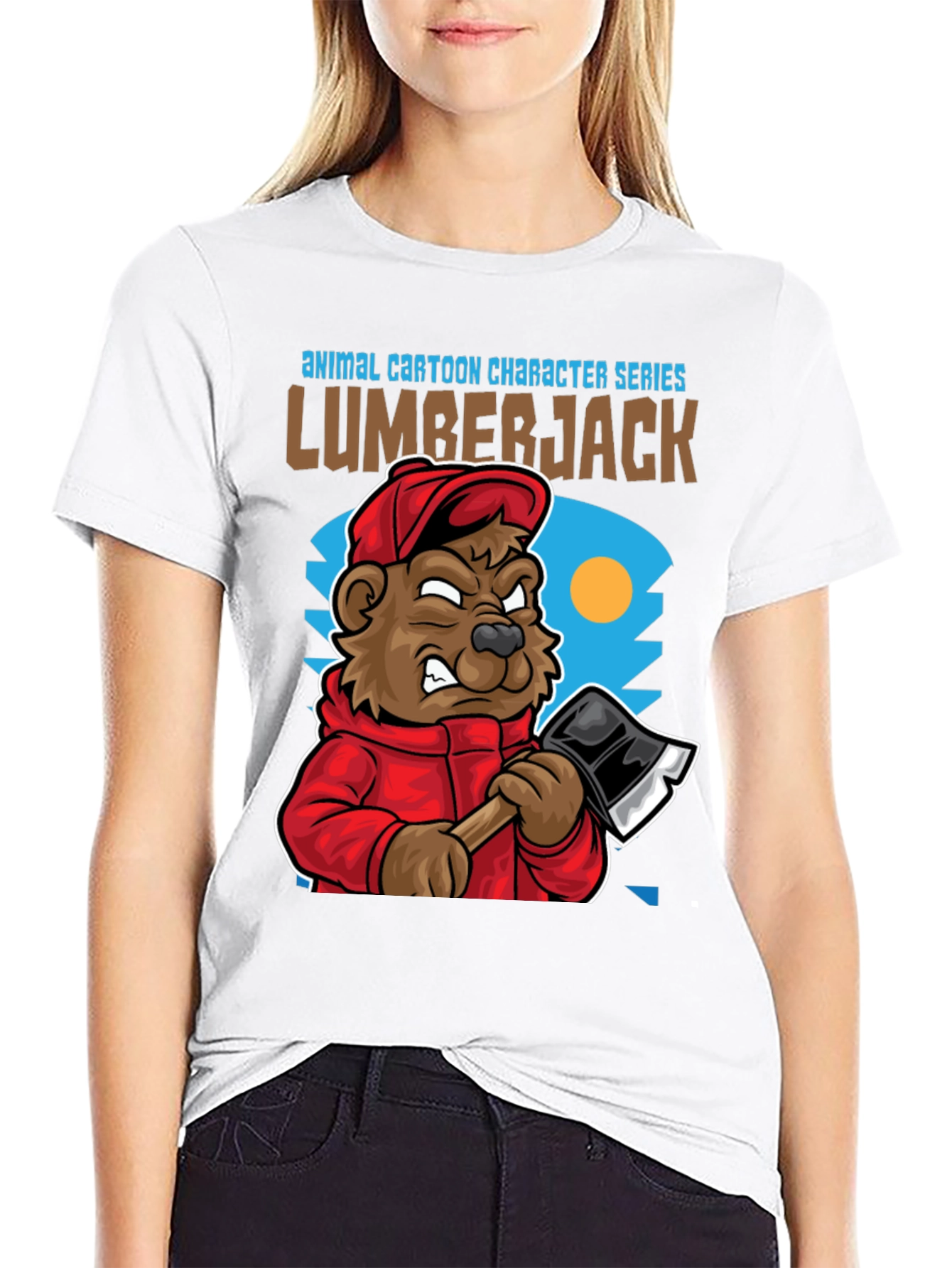 Lumberjack Bear Cartoon T-Shirt