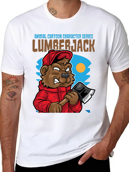 Lumberjack Bear Cartoon T-Shirt