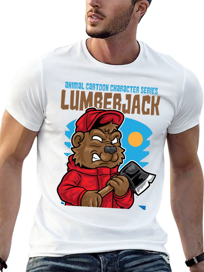 Lumberjack Bear Cartoon T-Shirt