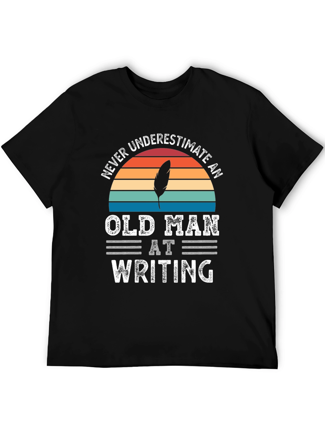 Never Underestimate Old Man Writing T-Shirt