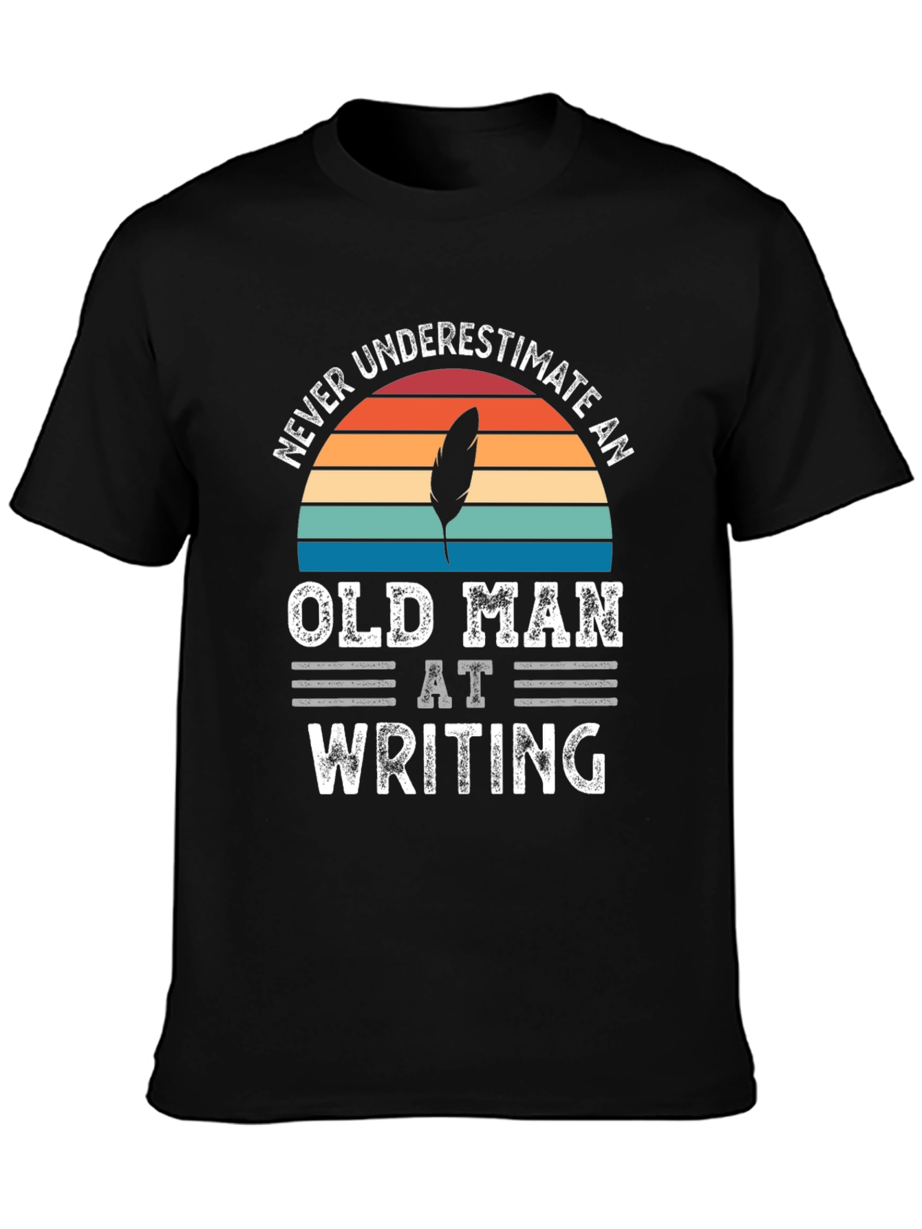 Never Underestimate Old Man Writing T-Shirt