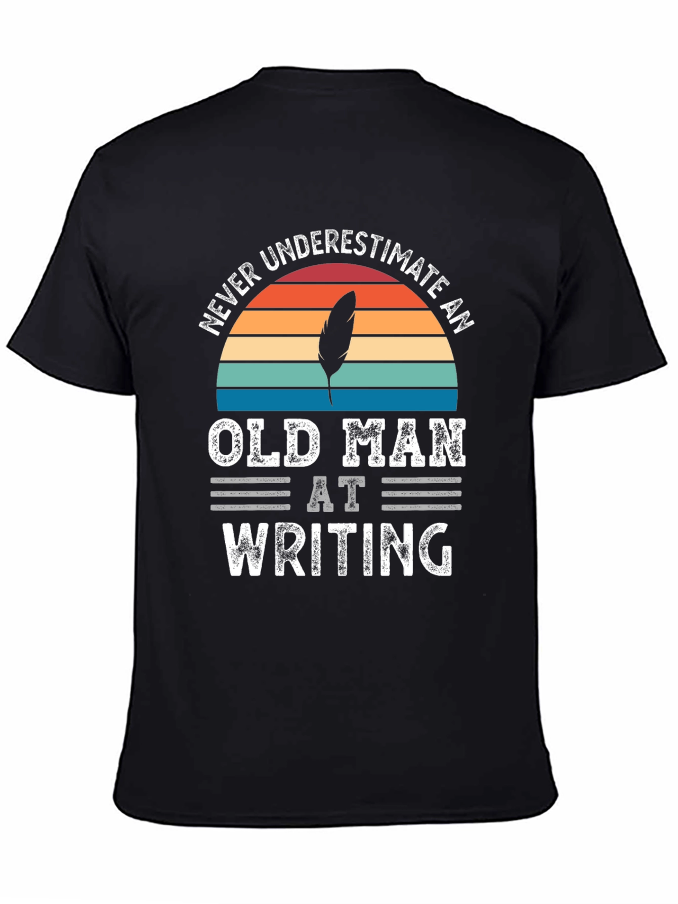 Never Underestimate Old Man Writing T-Shirt