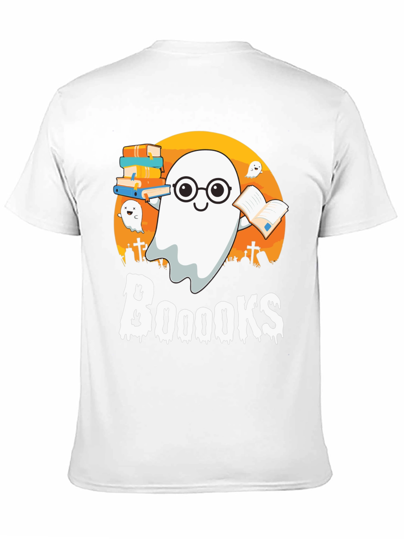 Booooks Halloween Reading Ghost T-Shirt