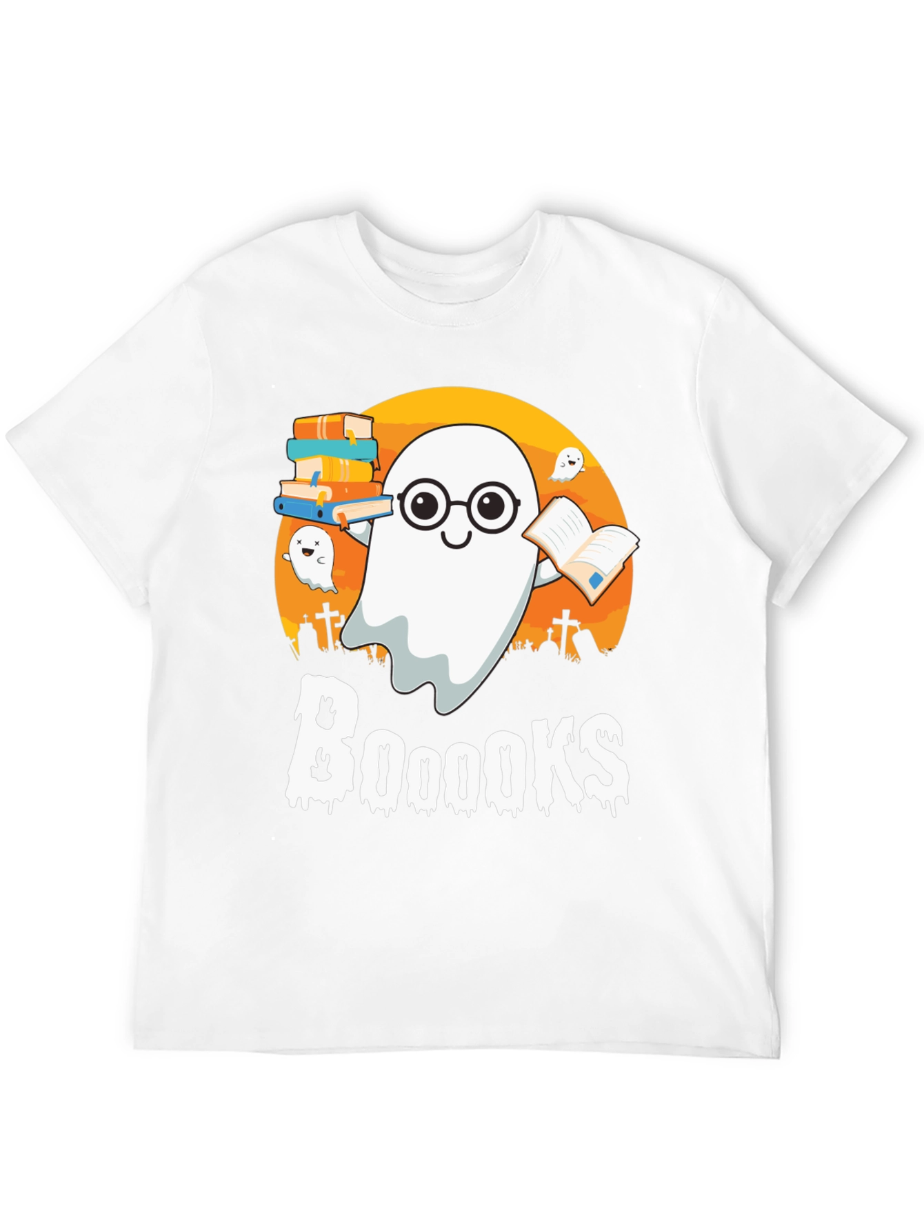 Booooks Halloween Reading Ghost T-Shirt