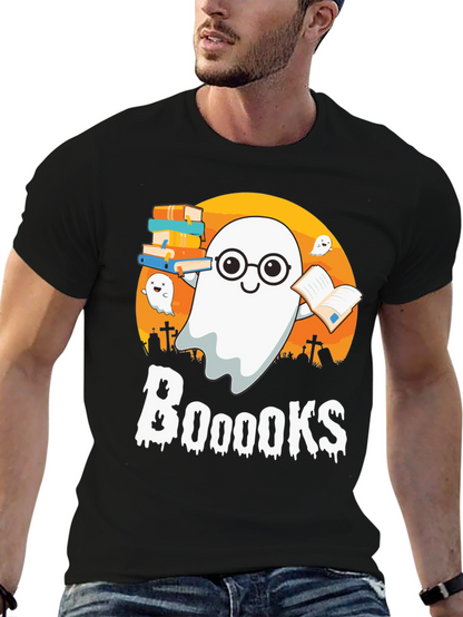 Booooks Halloween Reading Ghost T-Shirt