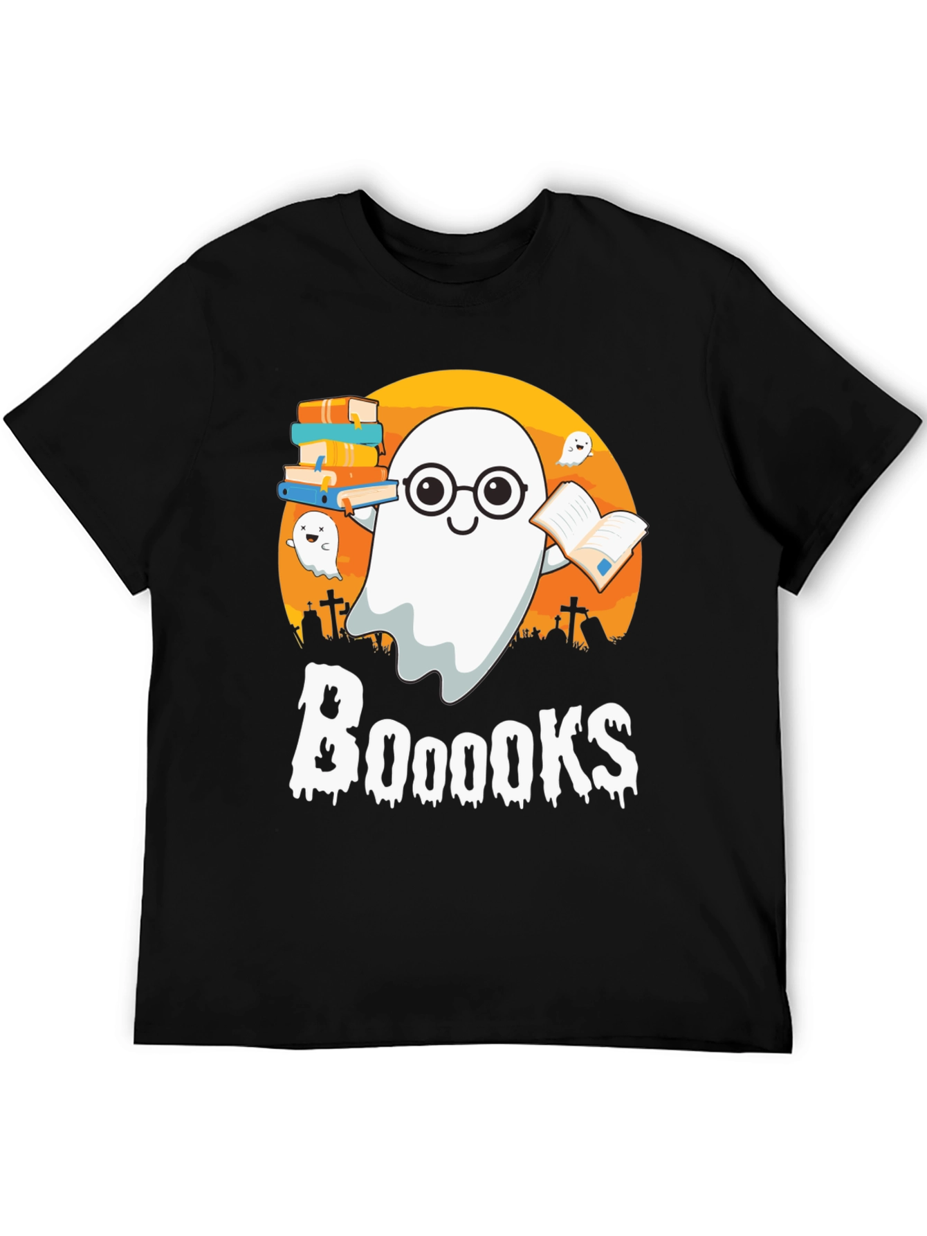 Booooks Halloween Reading Ghost T-Shirt