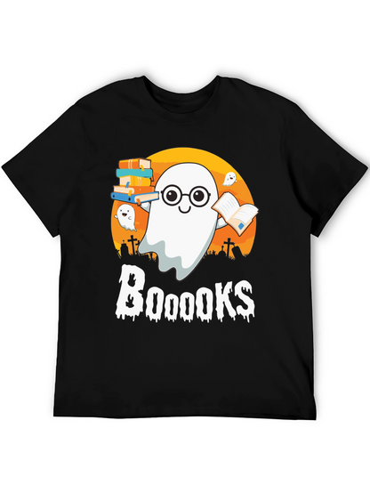Booooks Halloween Reading Ghost T-Shirt