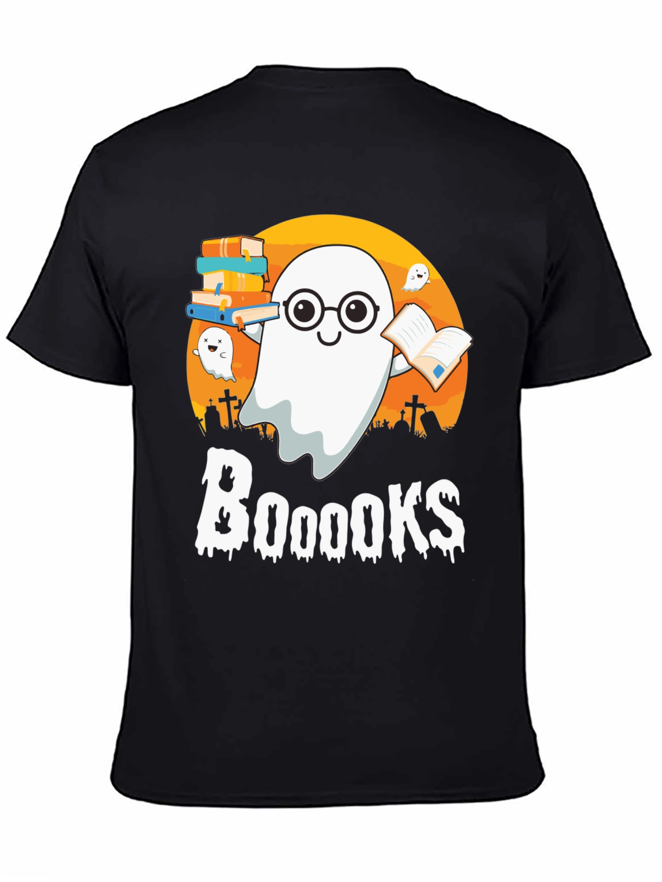 Booooks Halloween Reading Ghost T-Shirt