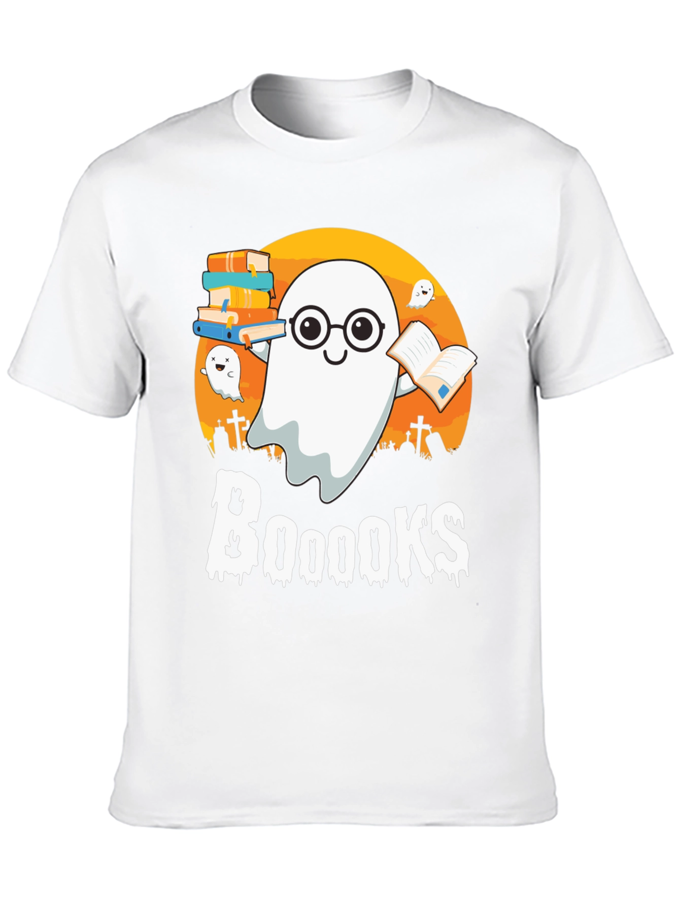 Booooks Halloween Reading Ghost T-Shirt
