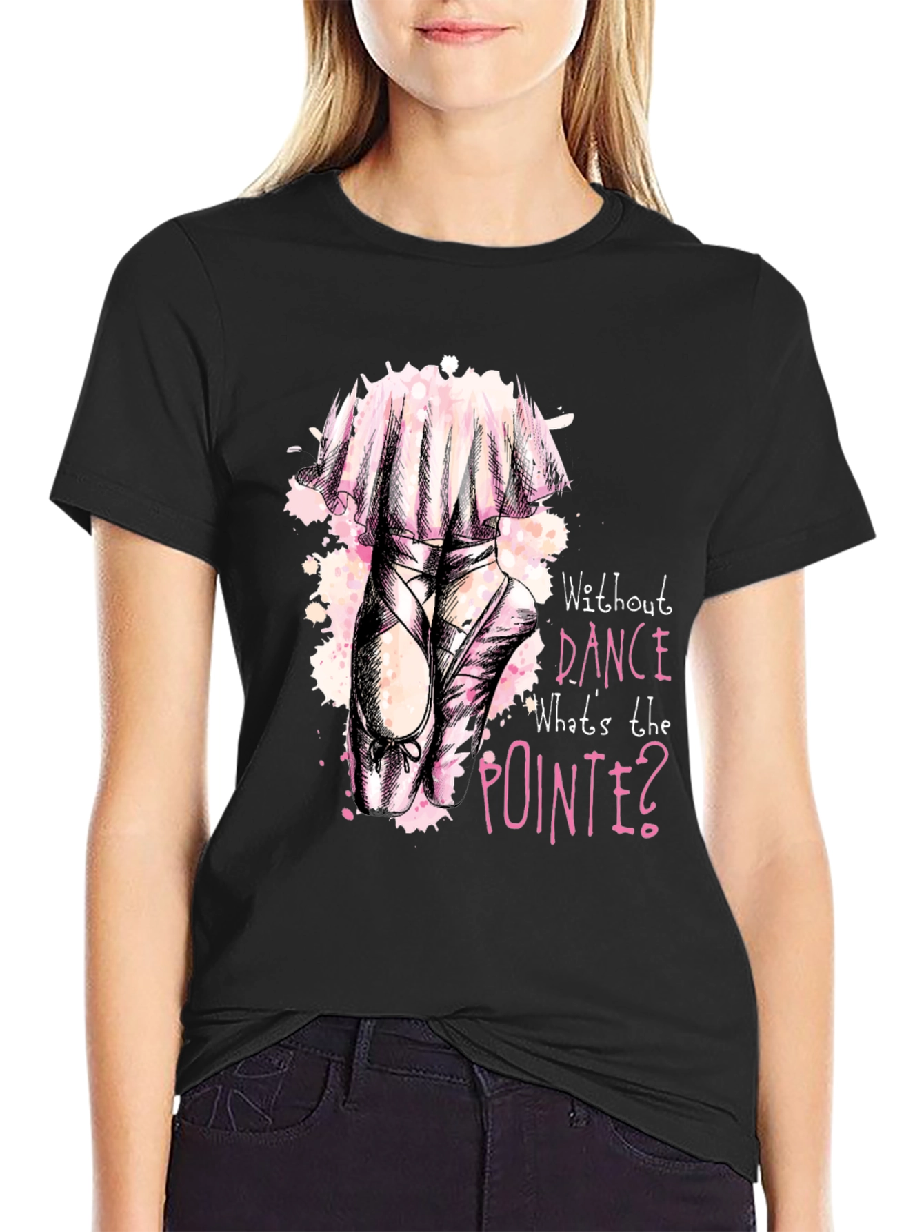 Dance Pointe Tee - Black Graphic T-Shirt