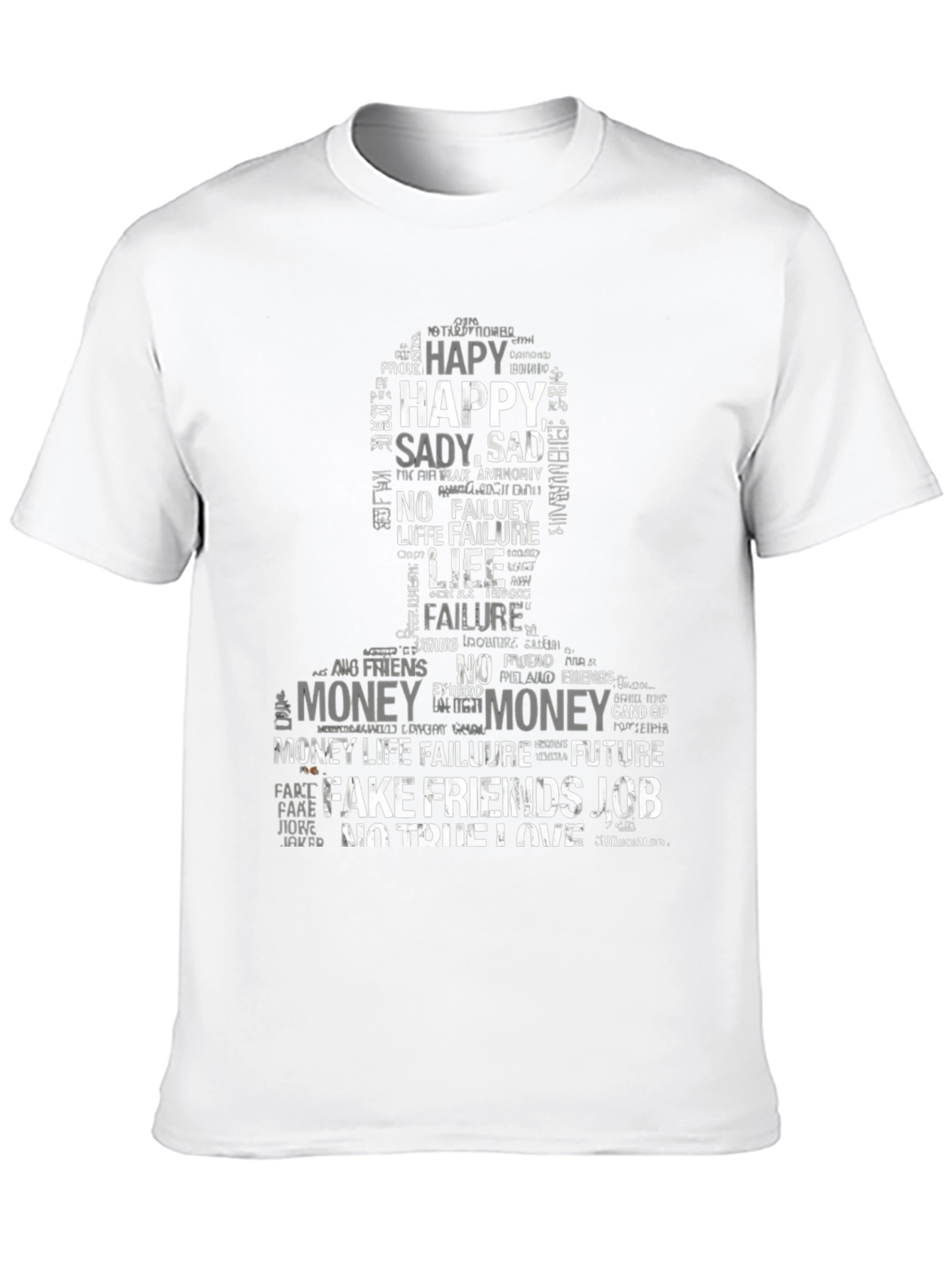 Word Art Graphic Print T-Shirt - Black
