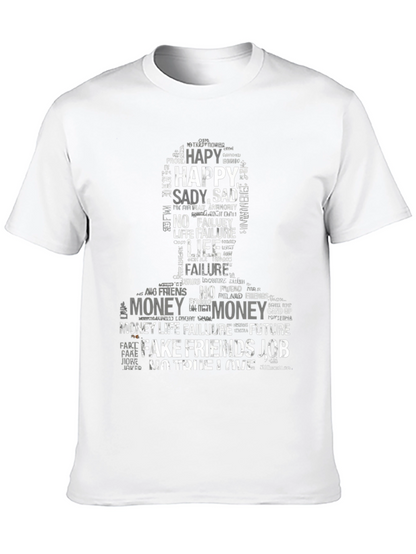 Word Art Graphic Print T-Shirt - Black