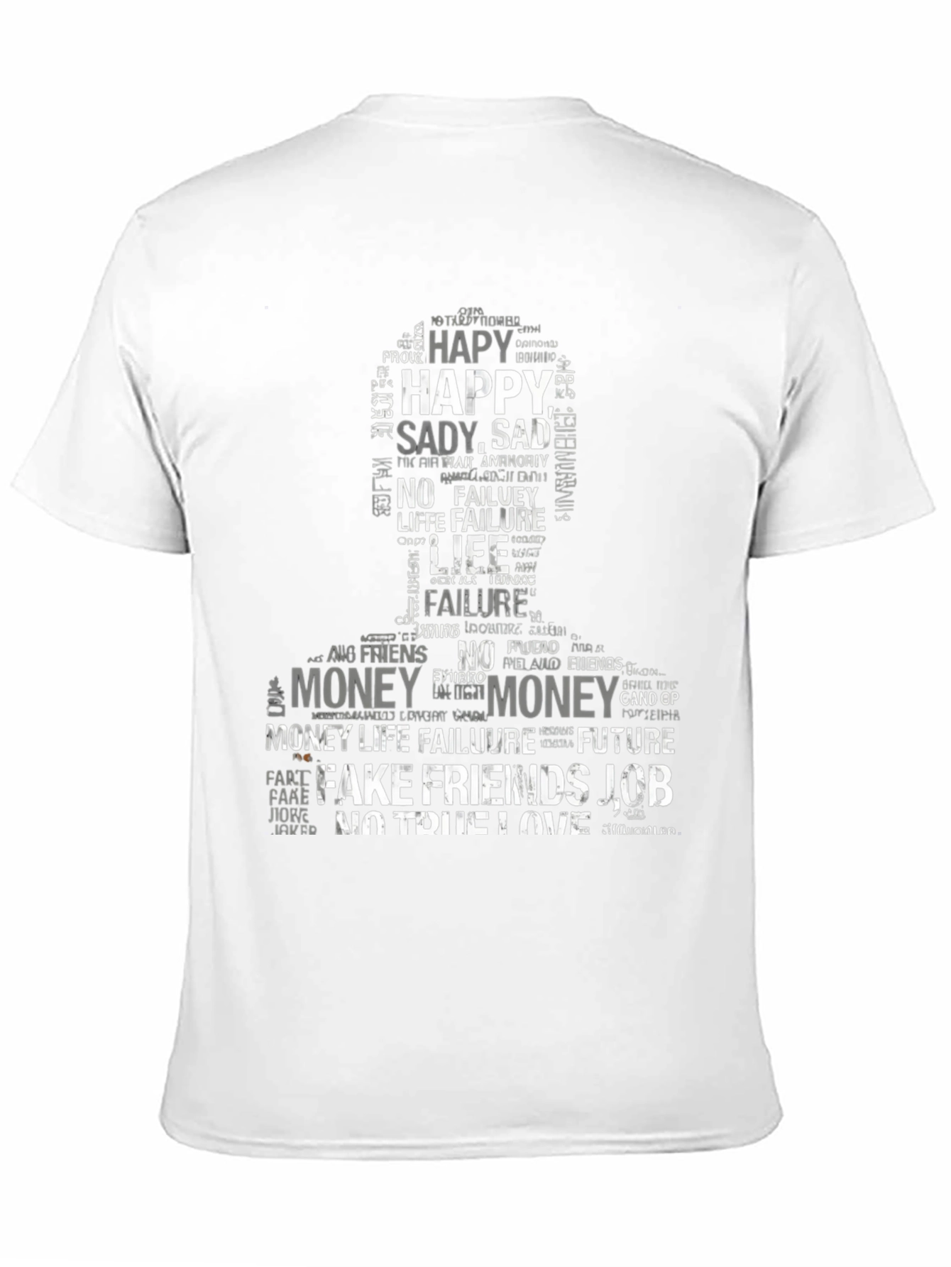 Word Art Graphic Print T-Shirt - Black