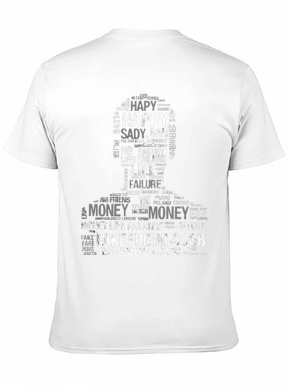 Word Art Graphic Print T-Shirt - Black