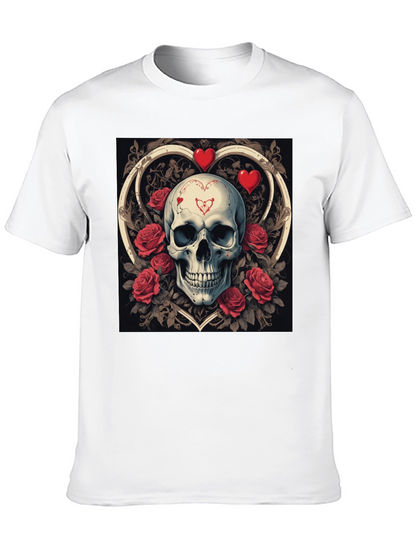 Skull & Roses Valentines Day Graphic T-Shirt