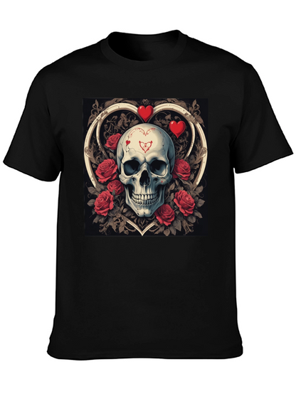 Skull & Roses Valentines Day Graphic T-Shirt