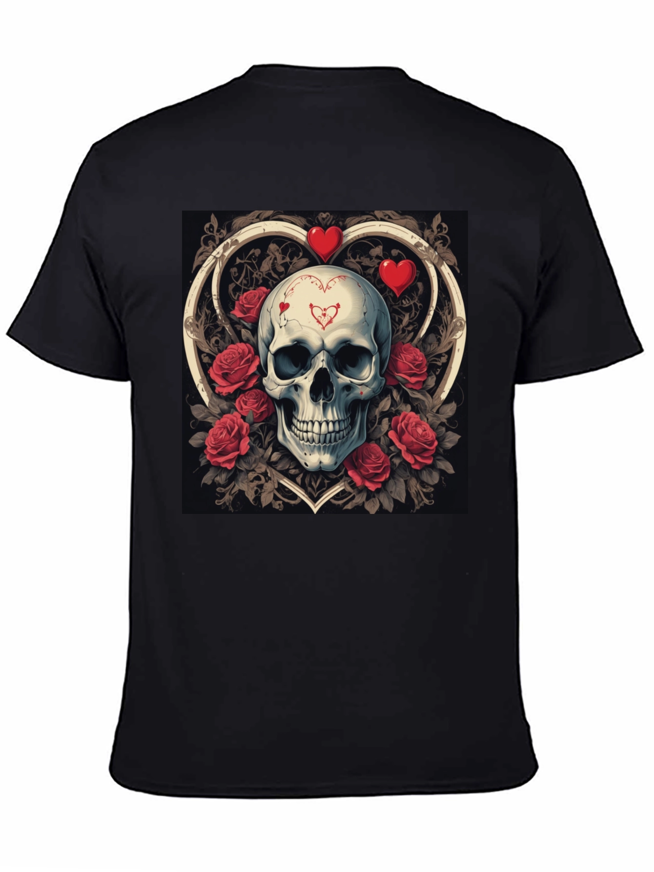 Skull & Roses Valentines Day Graphic T-Shirt