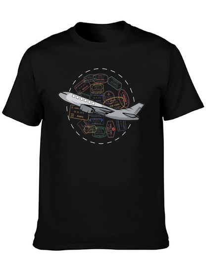Passport Stamps Airplane Travel T-Shirt