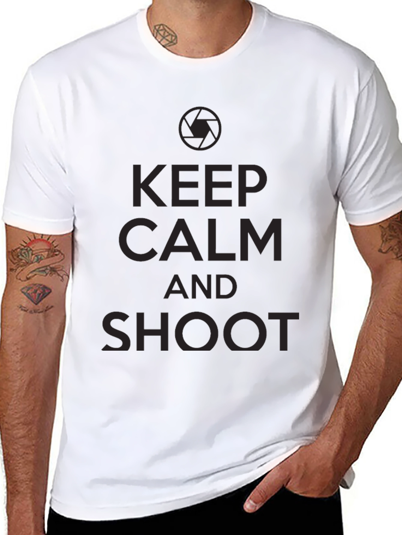 Keep Calm and Shoot Black T-Shirt