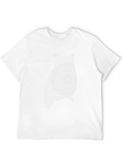 Owl Mandala Graphic Tee - Black Cotton Comfort