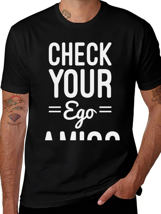 Check Your Ego Amigo Black Graphic Tee