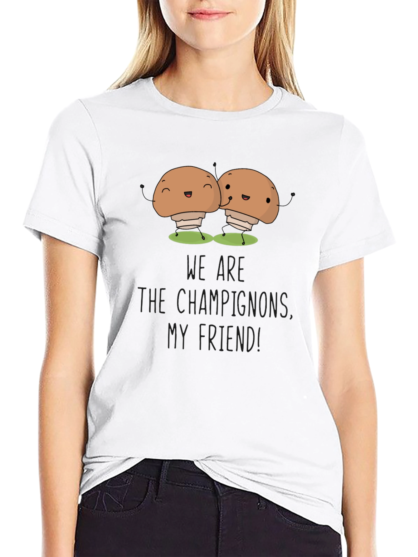 Mushroom Champs Black Tee - Comfy & Funny!
