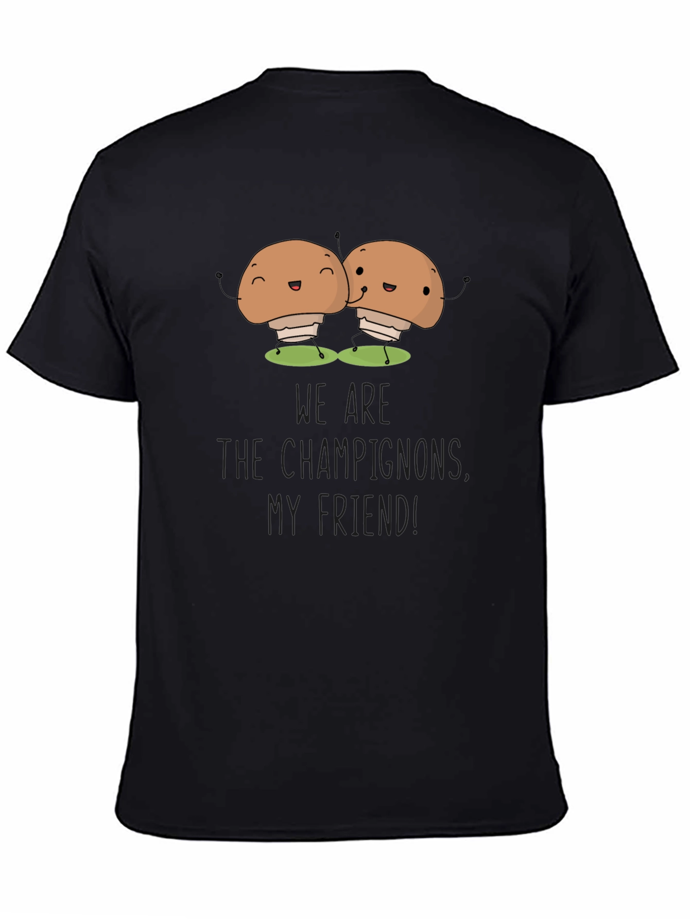 Mushroom Champs Black Tee - Comfy & Funny!