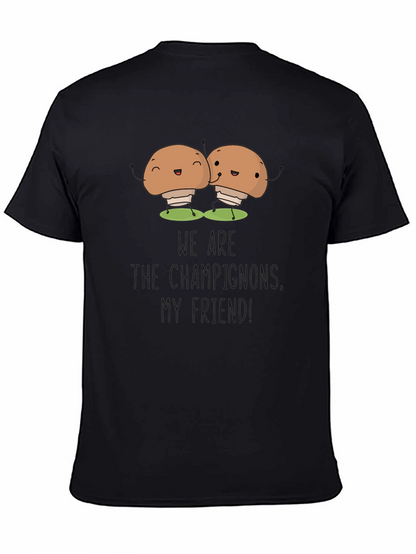 Mushroom Champs Black Tee - Comfy & Funny!