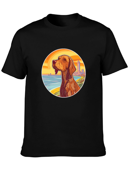 Dog Beach Scene Black T-Shirt
