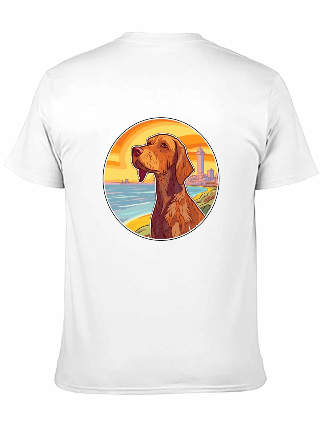 Dog Beach Scene Black T-Shirt