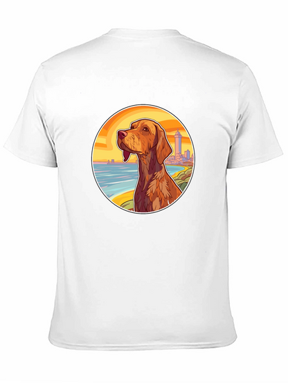 Dog Beach Scene Black T-Shirt