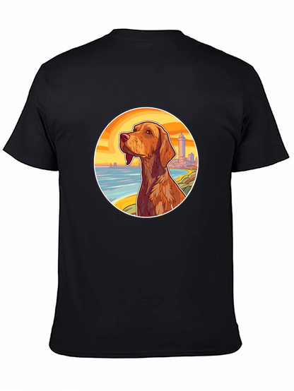 Dog Beach Scene Black T-Shirt