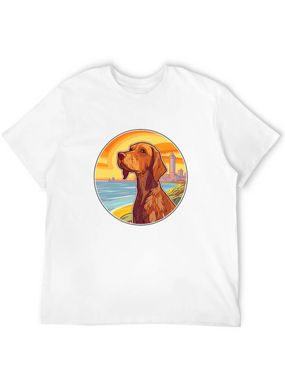 Dog Beach Scene Black T-Shirt
