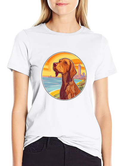 Dog Beach Scene Black T-Shirt