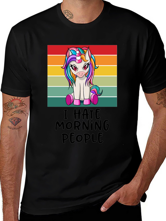 Unicorn I Hate Morning People Graphic Tee