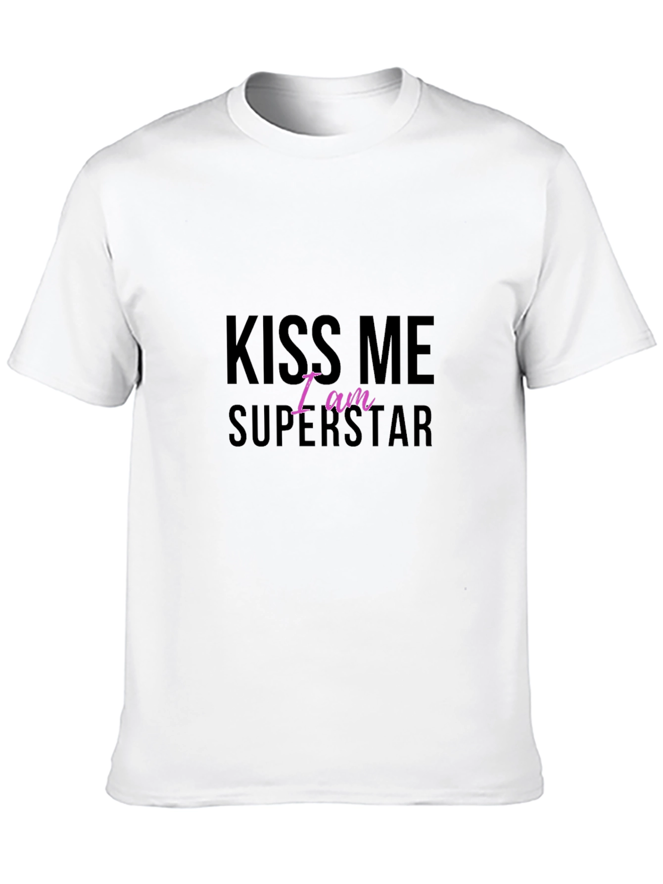 Kiss Me I am Superstar Black T-Shirt
