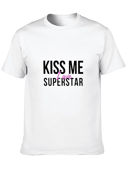 Kiss Me I am Superstar Black T-Shirt