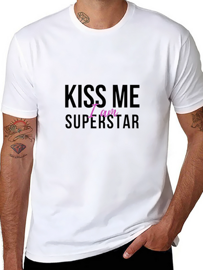 Kiss Me I am Superstar Black T-Shirt