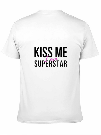 Kiss Me I am Superstar Black T-Shirt
