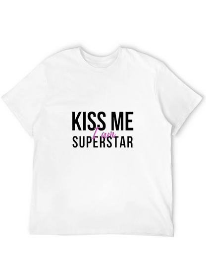 Kiss Me I am Superstar Black T-Shirt