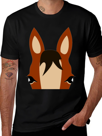 Horse Face Graphic Tee - Unisex Black T-Shirt