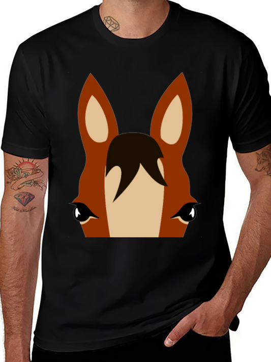 Horse Face Graphic Tee - Unisex Black T-Shirt