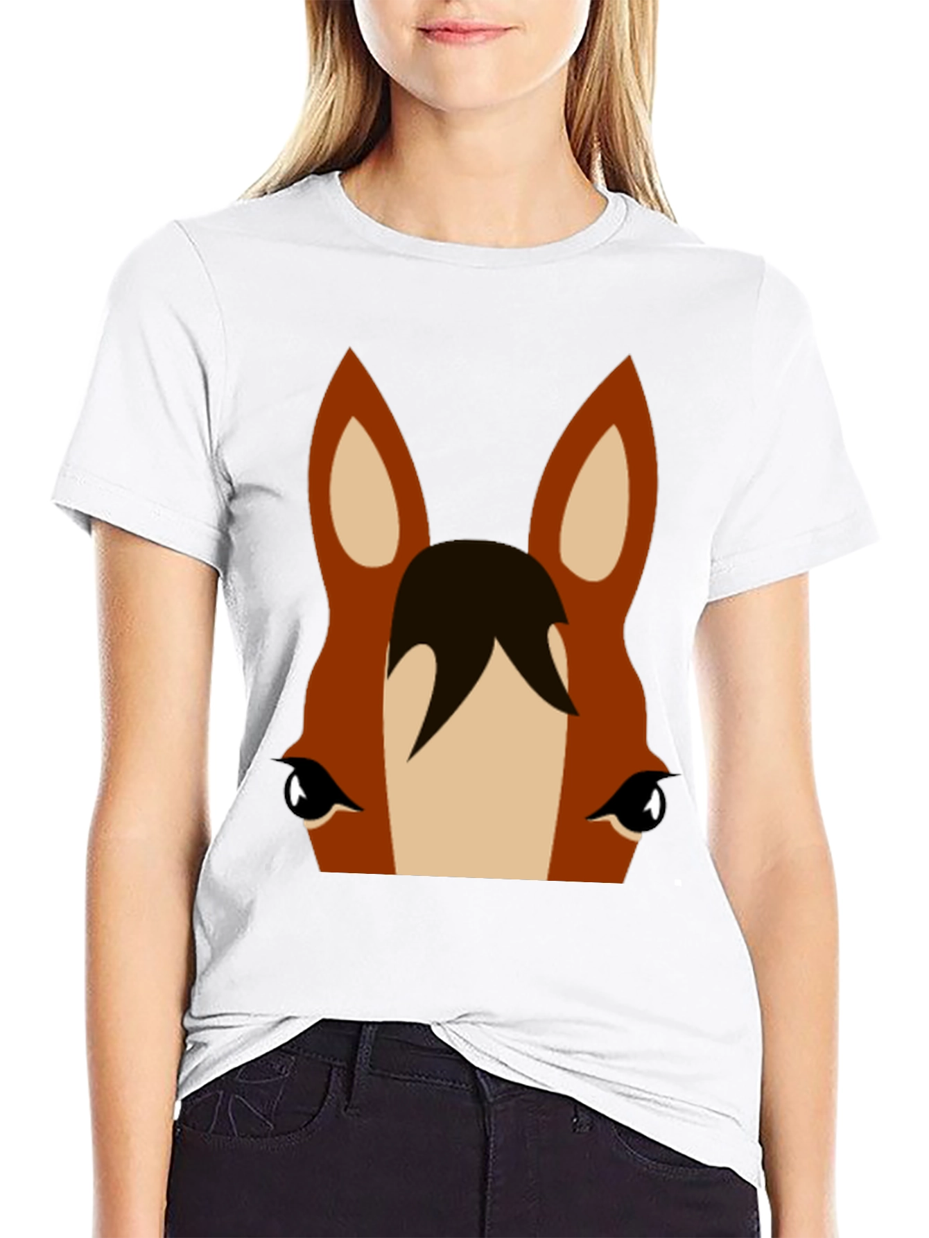 Horse Face Graphic Tee - Unisex Black T-Shirt